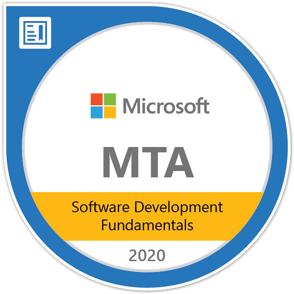 Microsoft Technology Associate Software Development Fundamentals Certificate.